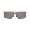 BALMAIN Gafas de sol unisex BPS-147A-142 Montura de acetato negra cuadrada lentes de nailon grises 43/27/147 mm