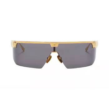 BALMAIN Gafas de sol unisex BPS-147A-142 Montura de acetato negra cuadrada lentes de nailon grises 43/27/147 mm