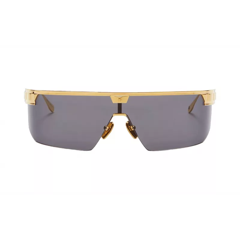 BALMAIN Gafas de sol unisex BPS-147A-142 Montura de acetato negra cuadrada lentes de nailon grises 43/27/147 mm