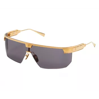 BALMAIN Gafas de sol unisex BPS-147A-142 Montura de acetato negra cuadrada lentes de nailon grises 43/27/147 mm