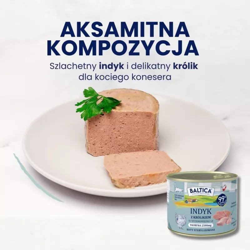 BALTICA Smaki Regionów Adult Comida húmeda para gatos pavo con conejo 185g lata