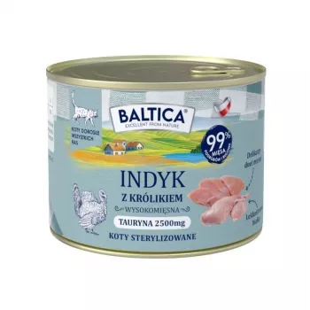 BALTICA Smaki Regionów Adult Comida húmeda para gatos pavo con conejo 185g lata