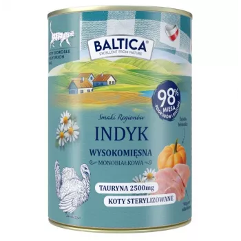 BALTICA Smaki regionów Pavo Mono - Alimento húmedo para gatos - 400g