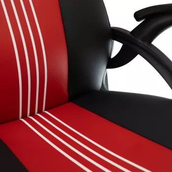 Baracuda ABALONE-B/R silla gaming negra/roja – piel sintética PU, reposabrazos 2D, gas lift clase 4