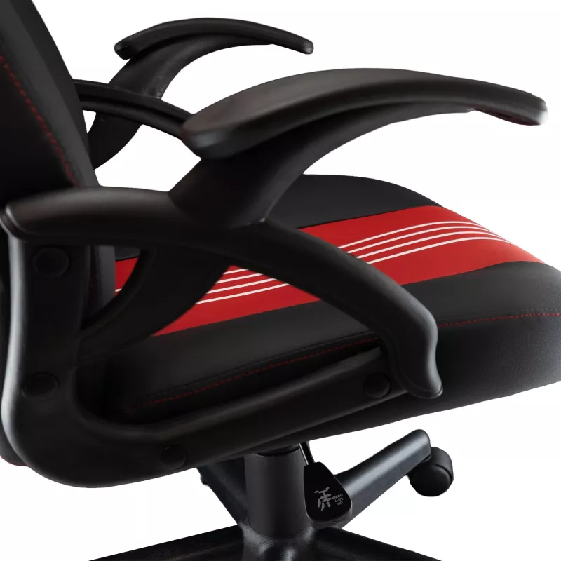 Baracuda ABALONE-B/R silla gaming negra/roja – piel sintética PU, reposabrazos 2D, gas lift clase 4