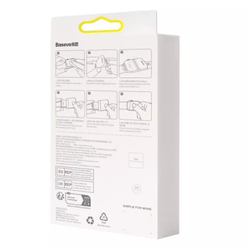 Baseus protector NanoCrystal de 41mm para Apple Watch 7/8/9, pack de 2, transparente