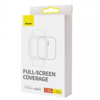 Baseus protector NanoCrystal de 41mm para Apple Watch 7/8/9, pack de 2, transparente