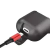 Baseus Apple funda protectora de silicona 2in1 y cargador inalámbrico para AirPods negro