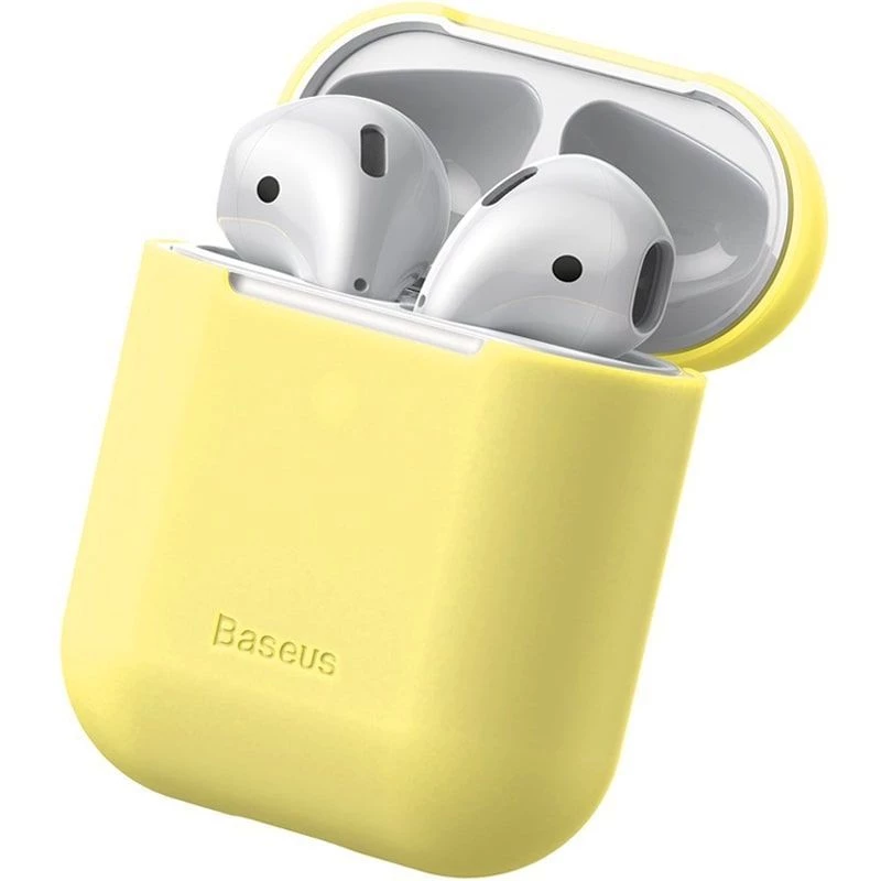 Baseus Apple Silicona Series Funda Protectora de Silicona Ultrafina para AirPods 1/2 Amarillo