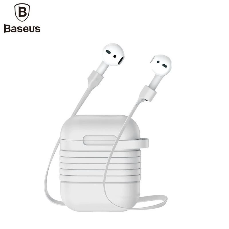 Baseus Funda protectora de silicona para Apple AirPods Pro 2 con correa magnética, gris