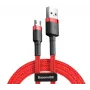 Baseus Cable Cafule, Trenza de Nylon Resistente, USB / Micro USB QC3.0 2.4A 1M Rojo