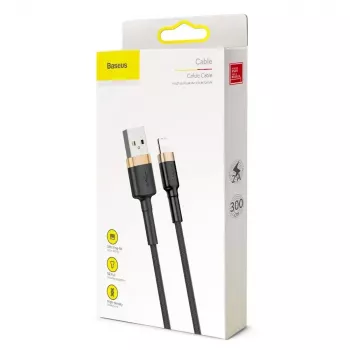 Cable Lightning Baseus Cafule 2A 3 m dorado/negro (CALKLF-RV1)