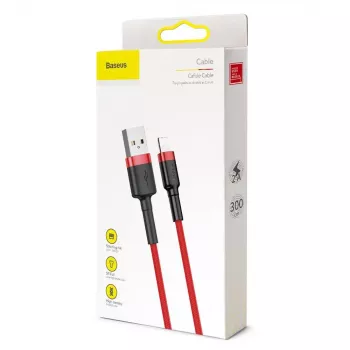 Cable Lightning Baseus Cafule 2A 3 m rojo/negro (CALKLF-R09)