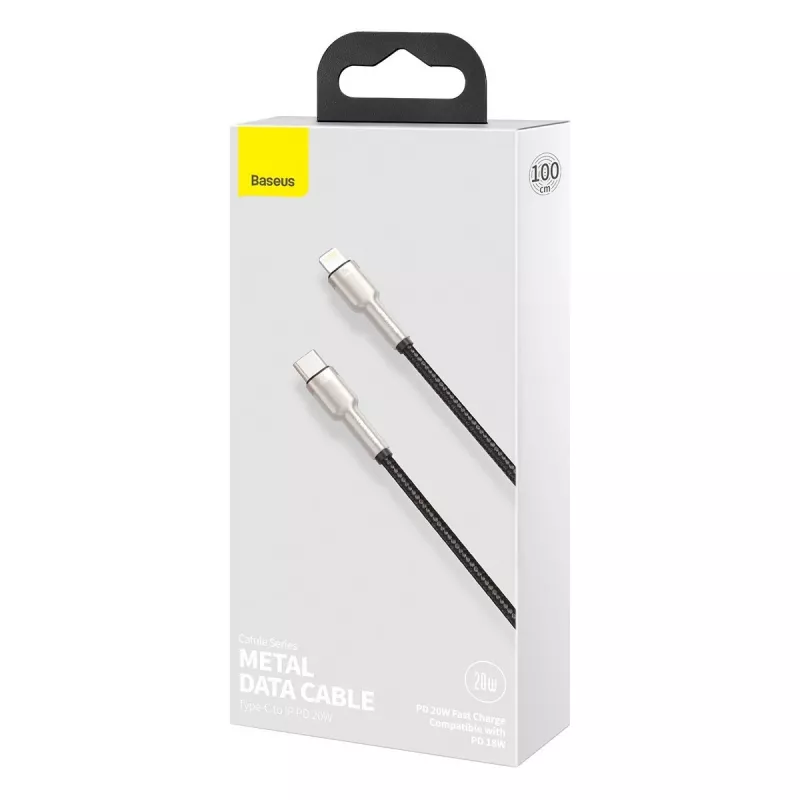 Baseus Cafule Series cable USB-C a Lightning de metal PD 20W 1m negro