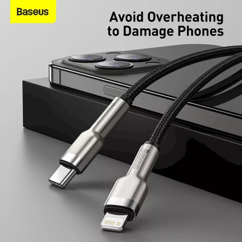 Baseus Cafule Series cable USB-C a Lightning de metal PD 20W 1m negro