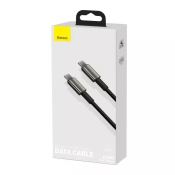 Baseus Tungsten Gold cable USB-C a USB-C, 100W, 1 m, negro