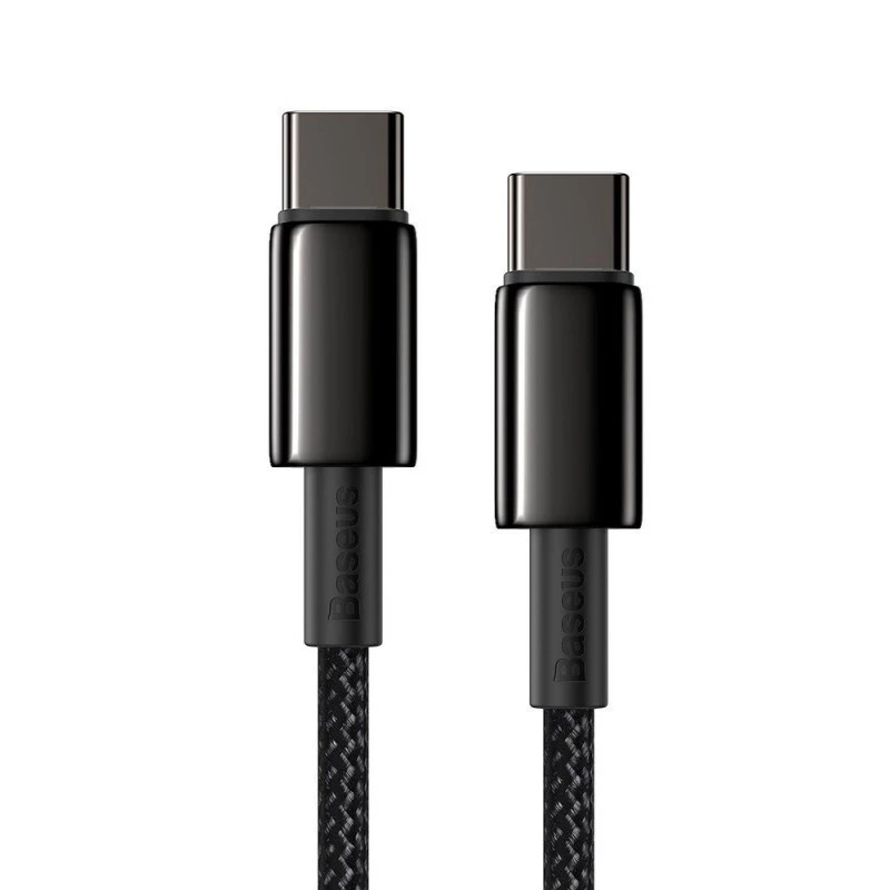 Baseus Tungsten Gold cable USB-C a USB-C, 100W, 1 m, negro