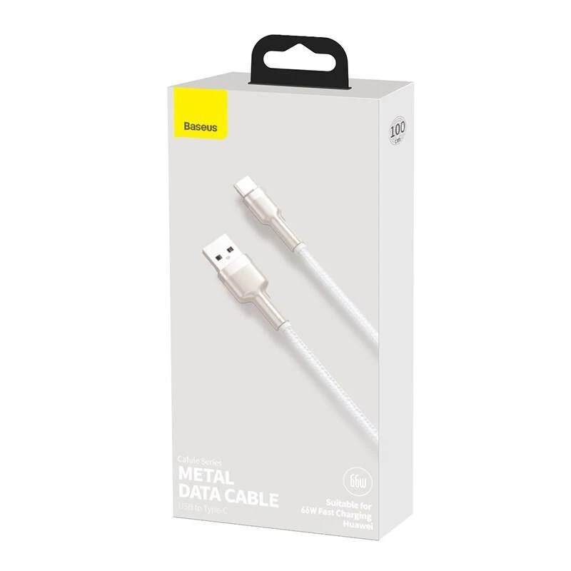 Baseus Cable Cafule USB-A a USB-C, 66W, 1m, blanco