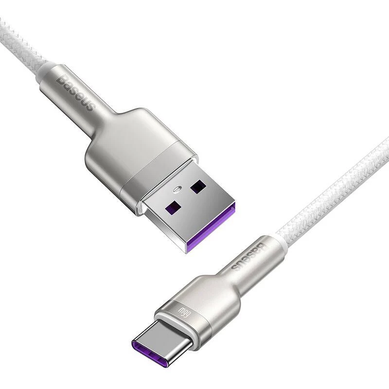 Baseus Cable Cafule USB-A a USB-C, 66W, 1m, blanco