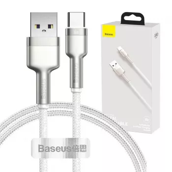 Baseus Cable Cafule USB-A a USB-C, 66W, 1m, blanco