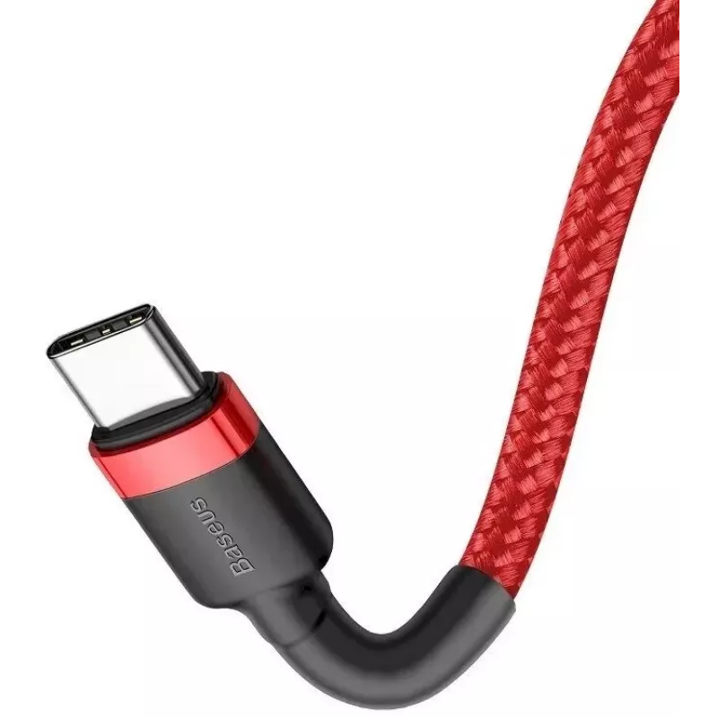 Baseus Cafule Cable de carga rápida USB-C a USB-C PD 2.0 60W, 2m, rojo (CATKLF-H09)