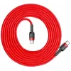 Baseus Cafule Cable de carga rápida USB-C a USB-C PD 2.0 60W, 2m, rojo (CATKLF-H09)