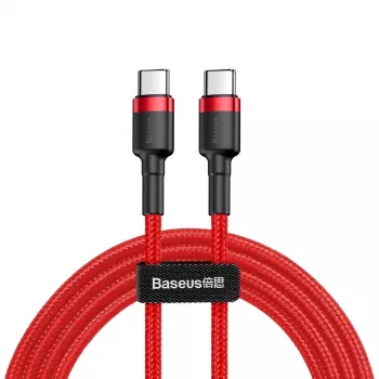 Baseus Cafule Cable de carga rápida USB-C a USB-C PD 2.0 60W, 2m, rojo (CATKLF-H09)