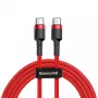 Baseus Cafule Cable de carga rápida USB-C a USB-C PD 2.0 60W, 2m, rojo (CATKLF-H09)
