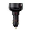 Cargador de coche Baseus Enjoyment Pro carga rápida Type-C hembra, Lightning macho (0,75 m) cable retráctil integrado, 55W negro EU