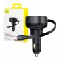 Cargador de coche Baseus Enjoyment Pro carga rápida Type-C hembra, Lightning macho (0,75 m) cable retráctil integrado, 55W negro EU