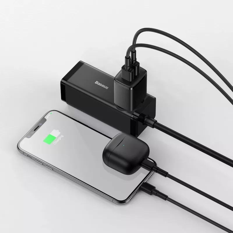 Baseus Cargador compacto 2x USB 10.5W negro