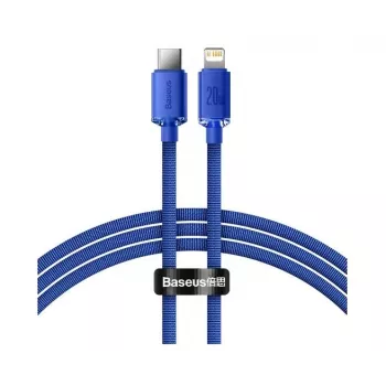 Baseus Cable Crystal Shine Series USB-C a Lightning 1,2m azul 20W carga rápida y sincronización de datos