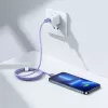 Cable de datos y carga rápida USB-C a Lightning Baseus serie Crystal Shine 20W 1,2 m morado (CAJY000205)