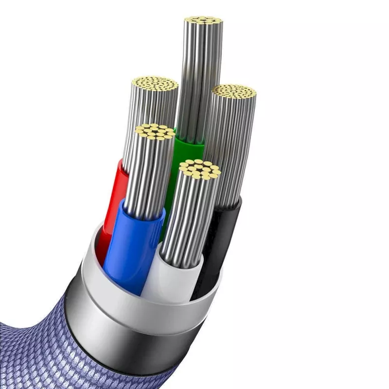 Cable de datos y carga rápida USB-C a Lightning Baseus serie Crystal Shine 20W 1,2 m morado (CAJY000205)