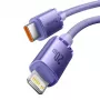 Cable de datos y carga rápida USB-C a Lightning Baseus serie Crystal Shine 20W 1,2 m morado (CAJY000205)
