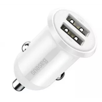 Cargador de coche Baseus Grain Pro 2x USB 4.8A blanco