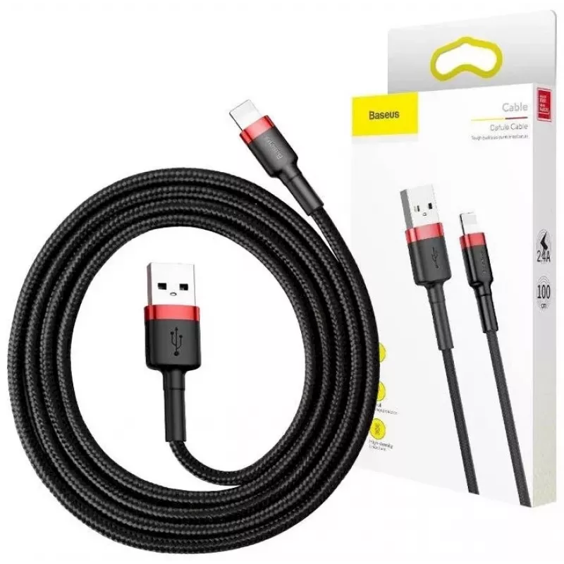 Baseus cable Lightning Cafule 2A, 3m rojo/negro (CALKLF-R91)