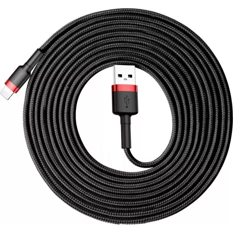 Baseus cable Lightning Cafule 2A, 3m rojo/negro (CALKLF-R91)
