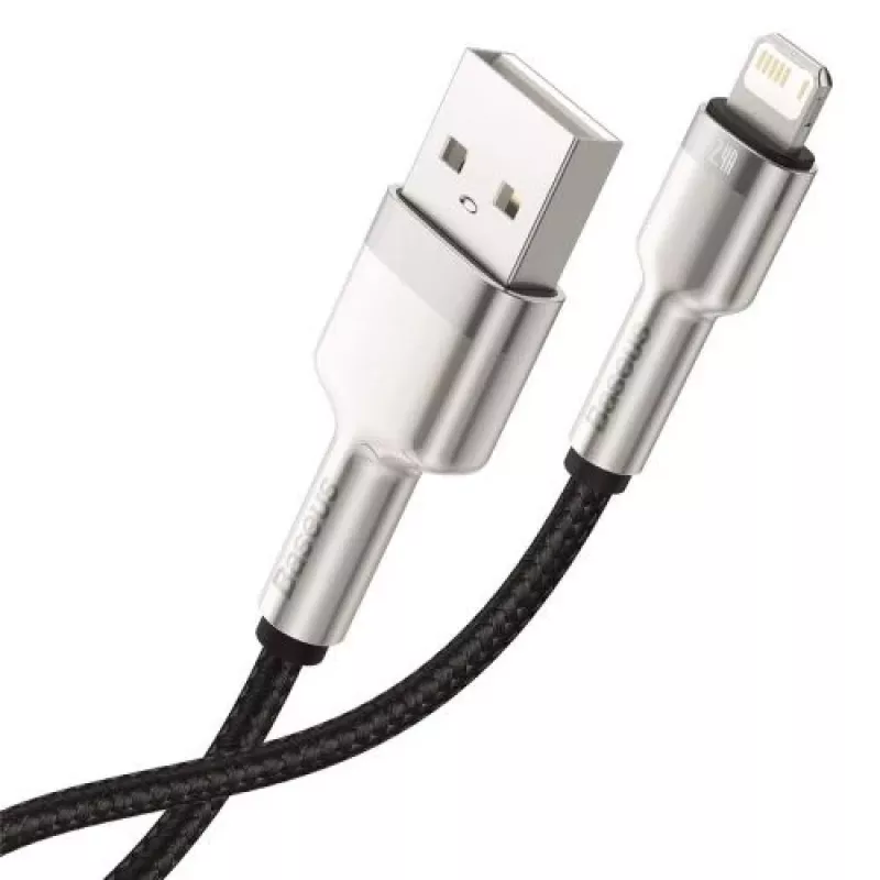 Baseus cable de datos Lightning serie Cafule metálico 2.4A 0.25m negro