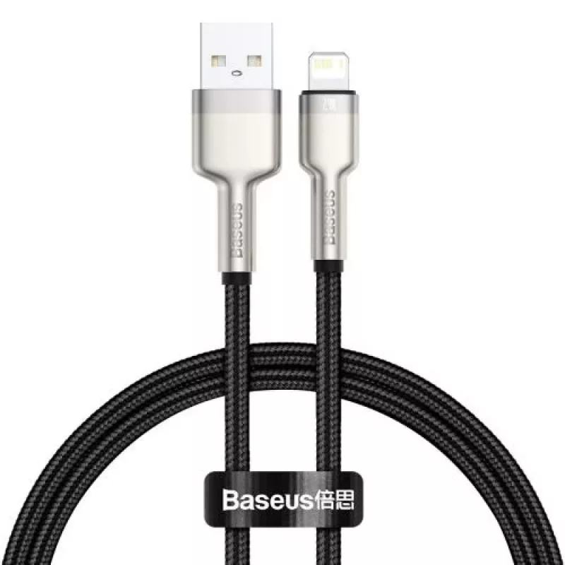 Baseus cable de datos Lightning serie Cafule metálico 2.4A 0.25m negro