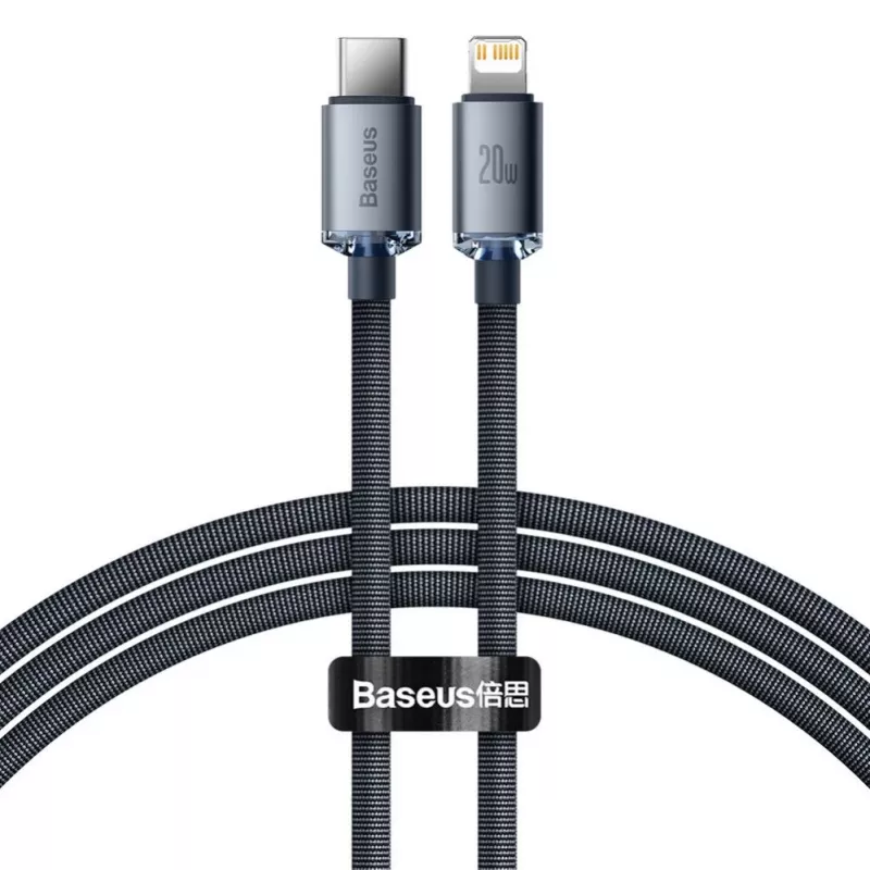 Cable Baseus Lightning a USB-C PD QC 20W 480Mbps 1,2m negro