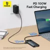 Baseus Metal Gleam Series Hub USB-C 10 en 1 USB-C a USB-C PD / USB-C / 3x USB-A / 2x HDMI / RJ-45 / SD / TF - negro