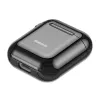 Baseus funda protectora de silicona ultrafina Metallic Shining con gancho para AirPods 1 / 2 negra