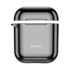 Baseus funda protectora de silicona ultrafina Metallic Shining con gancho para AirPods 1 / 2 negra