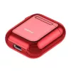 Baseus Funda protectora de silicona ultrafina Metallic Shining con gancho para AirPods 1 / 2 Rojo