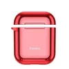 Baseus Funda protectora de silicona ultrafina Metallic Shining con gancho para AirPods 1 / 2 Rojo