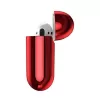 Baseus Funda protectora de silicona ultrafina Metallic Shining con gancho para AirPods 1 / 2 Rojo