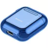 Baseus funda protectora de silicona ultrafina Metallic Shining con gancho para AirPods 1/2 azul