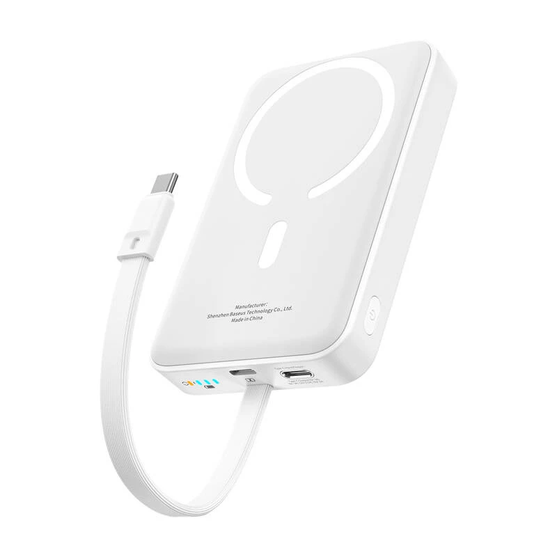 Baseus Mini 10000mAh 30W batería externa magnética (blanca) Bayern Edition
