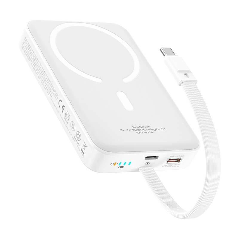 Baseus Mini 10000mAh 30W batería externa magnética (blanca) Bayern Edition
